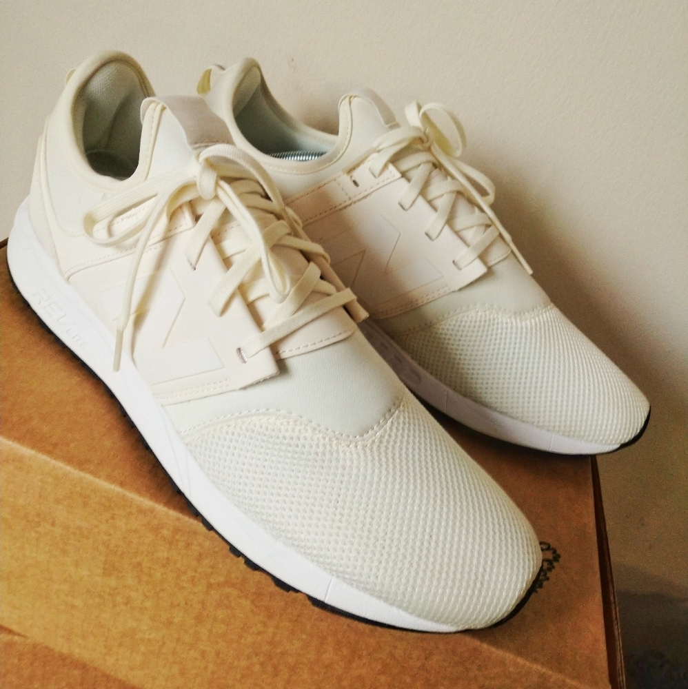 Cream/White New Balance Sneakers